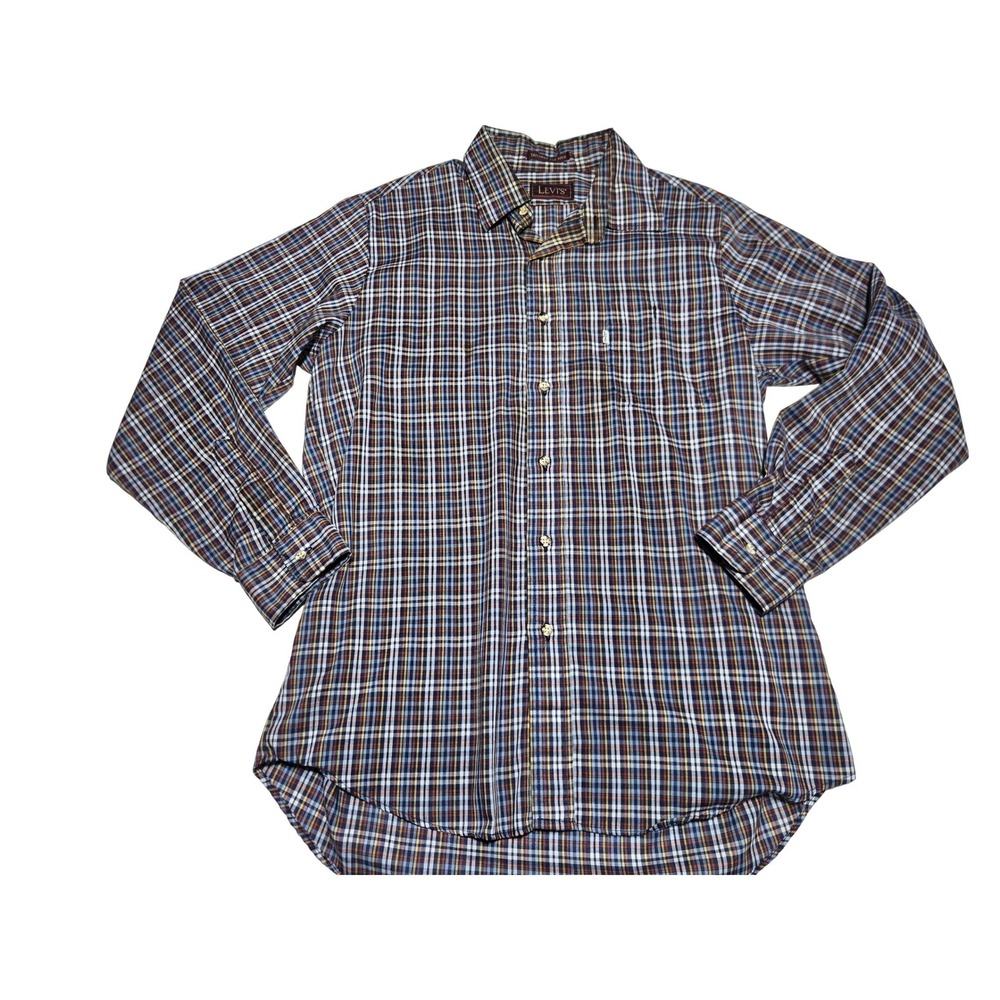 Levi's Plaid Button Up Shirt Mens‎ Large Tailored for Men Long Sleeve